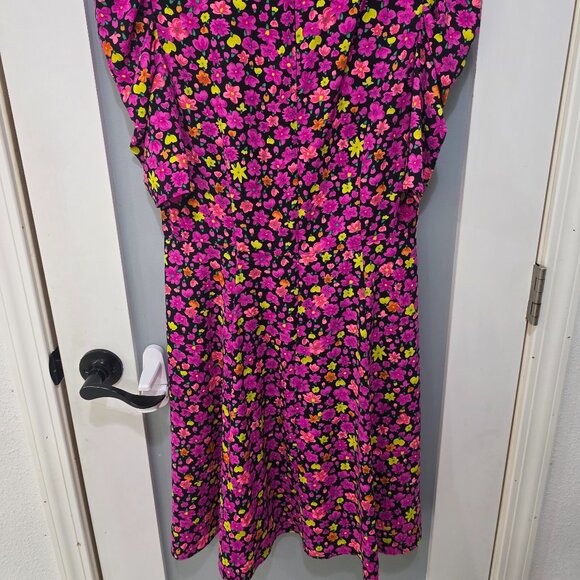 Kate Spade Bright Floral Puff Sleeve Dress Size 6 Multicolor A-Line - Picture 11 of 11